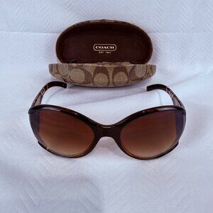 Coach Oversized Brown Gradient Sunglasses w/ Signature Case BV84238 Italy Design